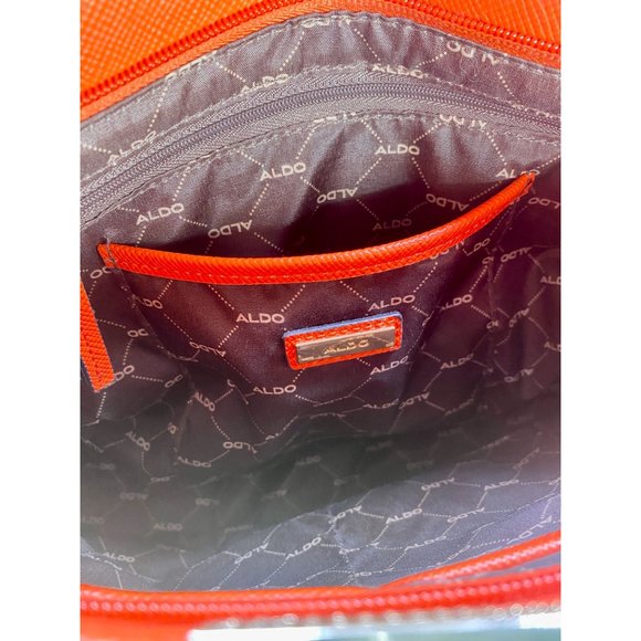 Aldo Tote, orange crossgrain leather, 14383, like NEW without tags, elegant - Picture 4 of 13